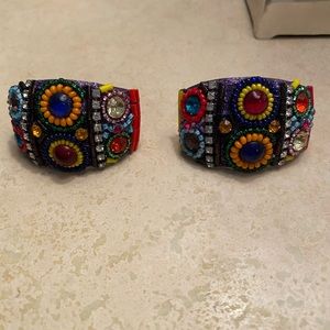 Beaded clip on earrings